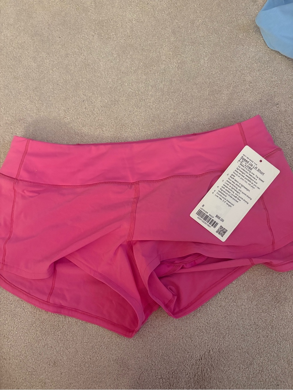 LULULEMON LOW RISE SPEED UP SHORTS IN SONIC PINK SIZE 8